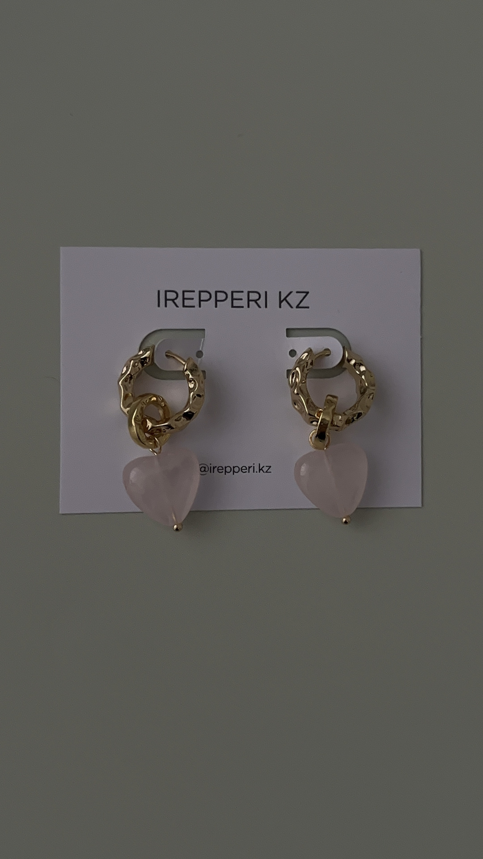 Серьги конго розовый кварц