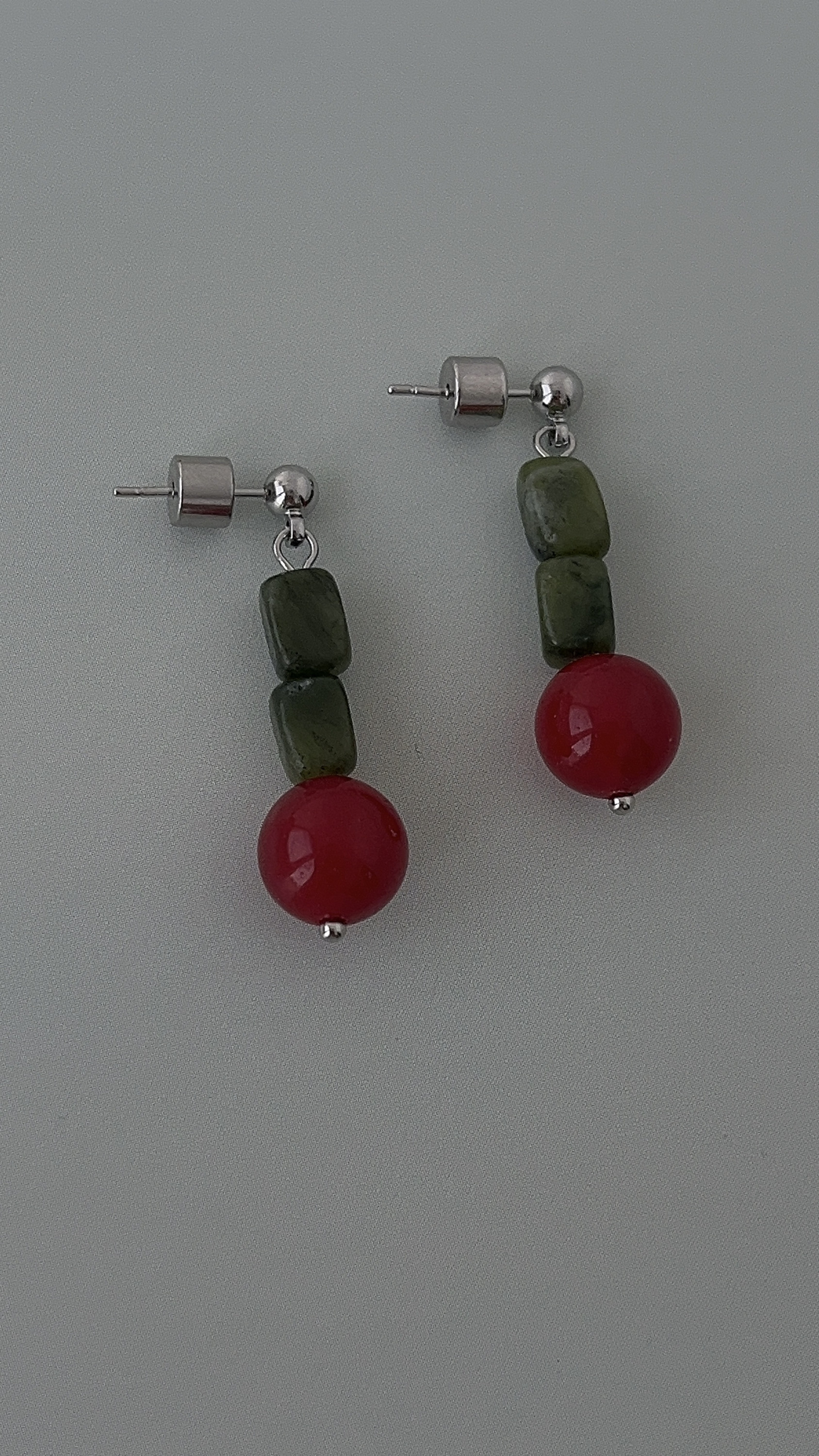 Серьги яшма и агат