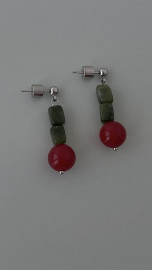 Серьги яшма и агат