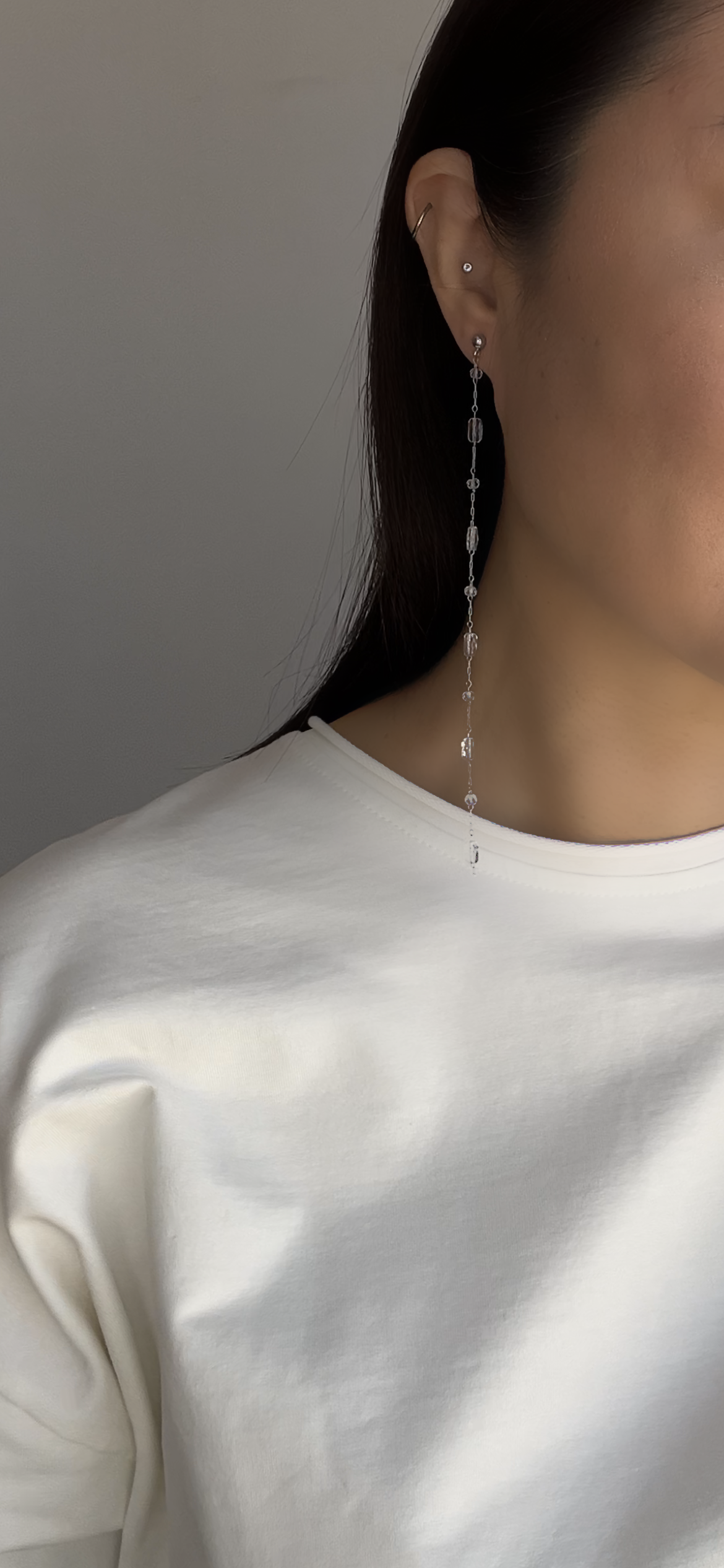 Серьги горный хрусталь