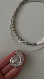 Комплект яшма, гематит и жемчуг