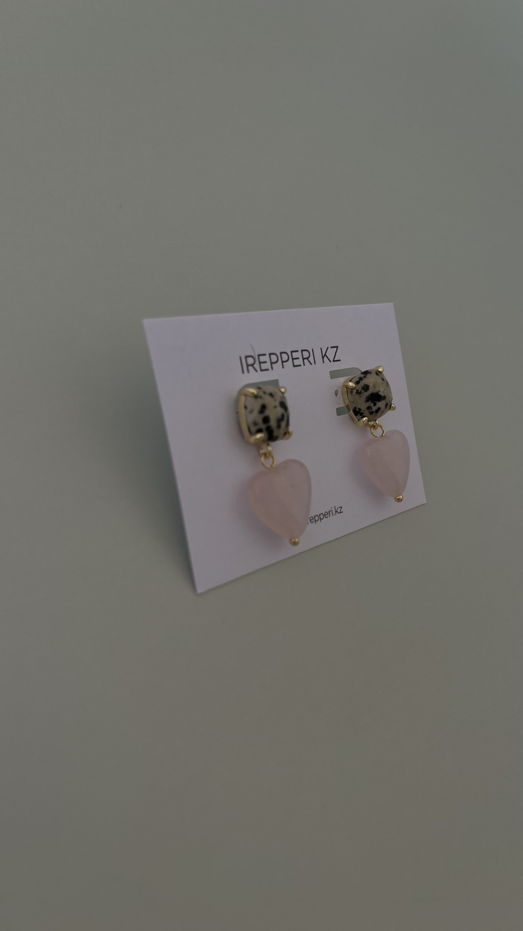 Серьги яшма и розовый кварц