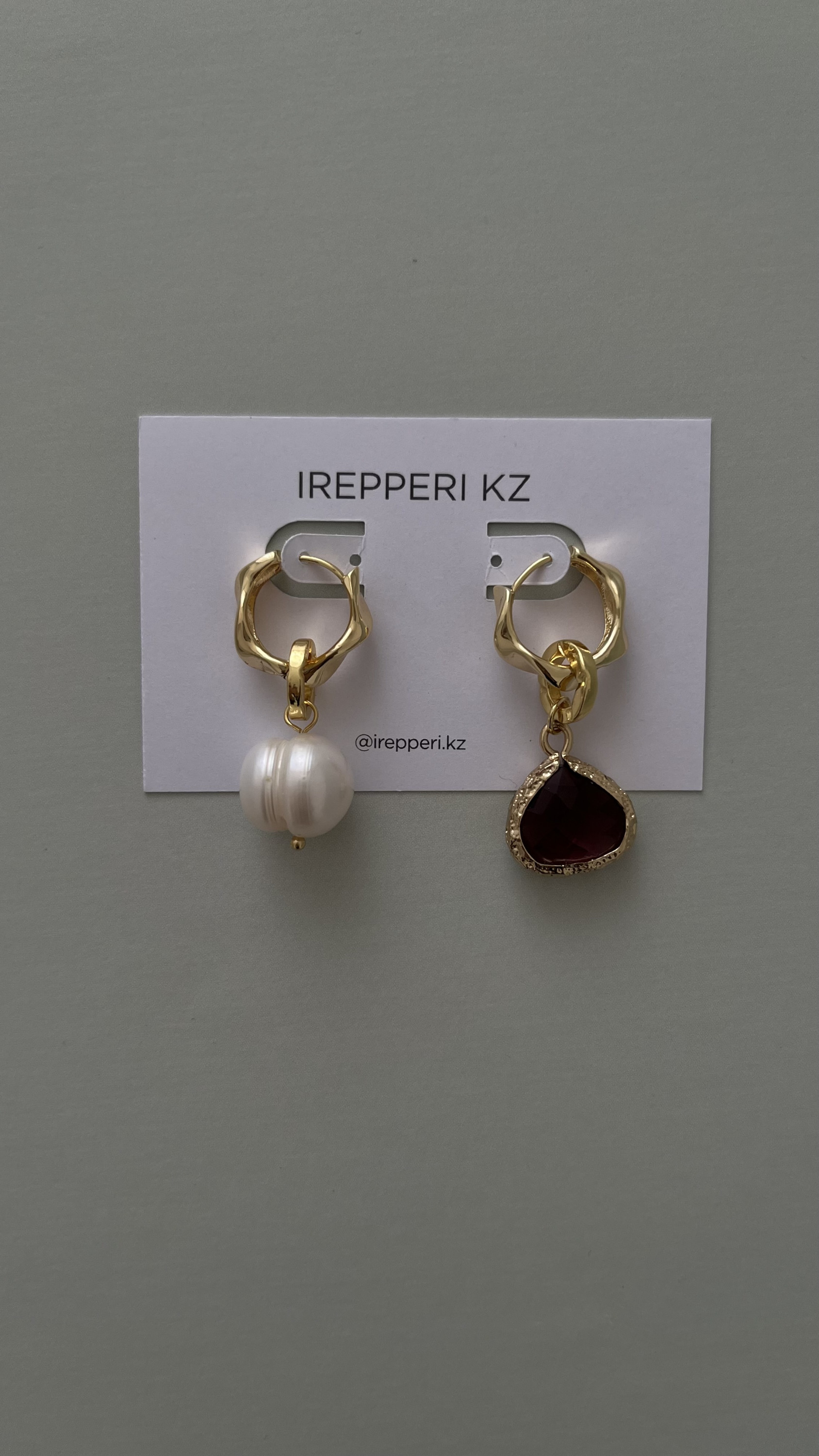 Серьги ассиметрия (розовый)