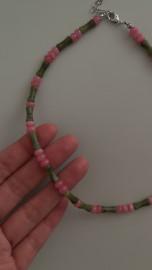 Колье нефрит и агат