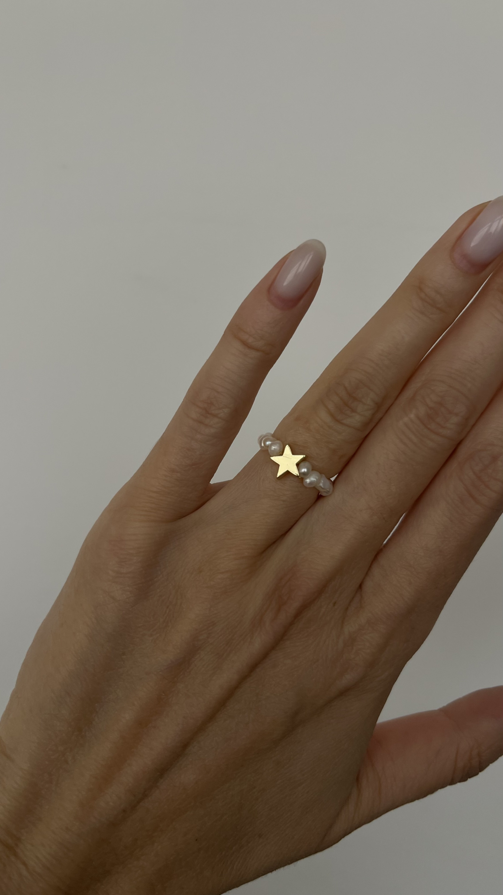Кольцо жемчуг звезда