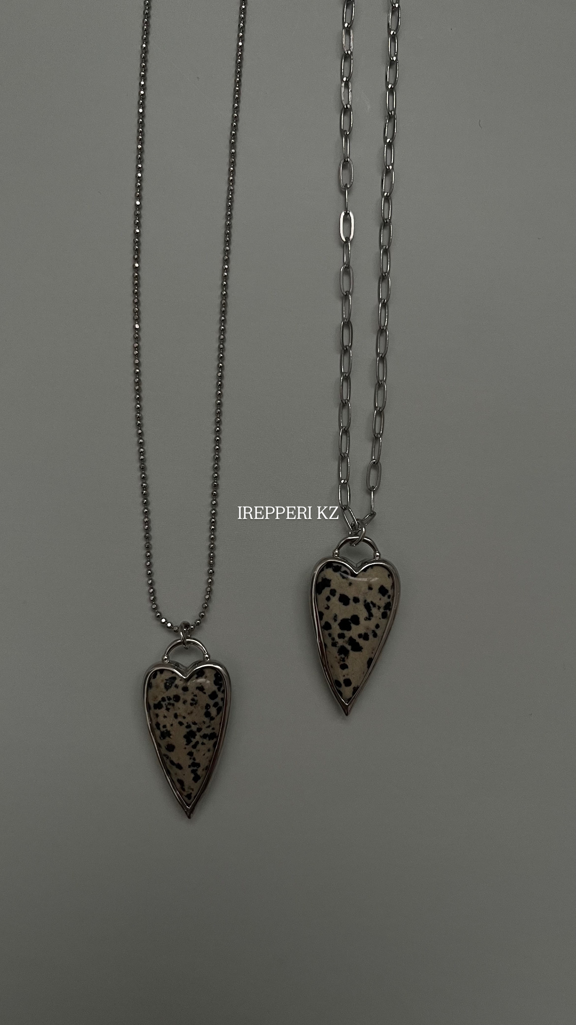 Цепь тонкая с натуральной яшмой