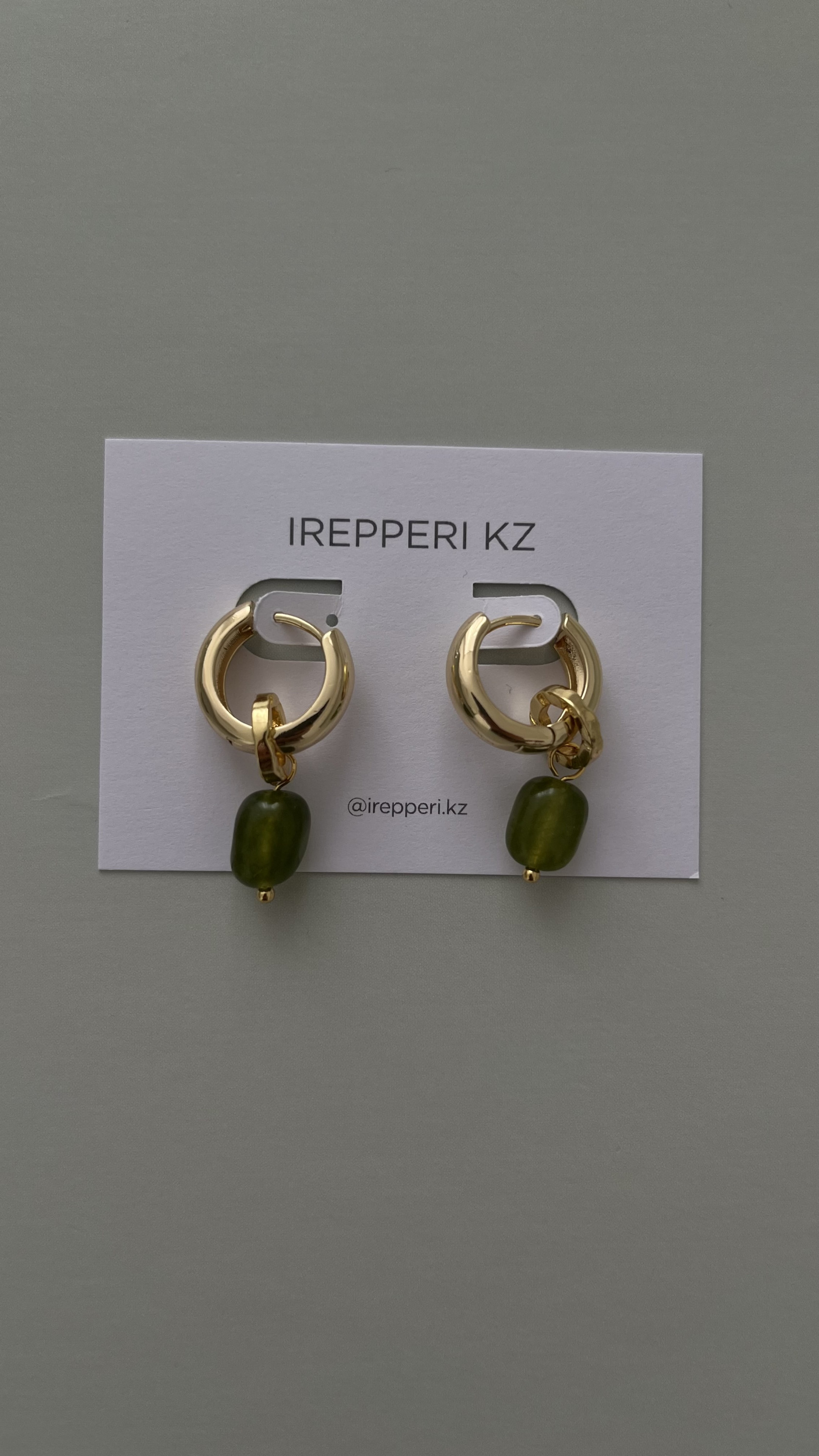 Серьги конго нефрит