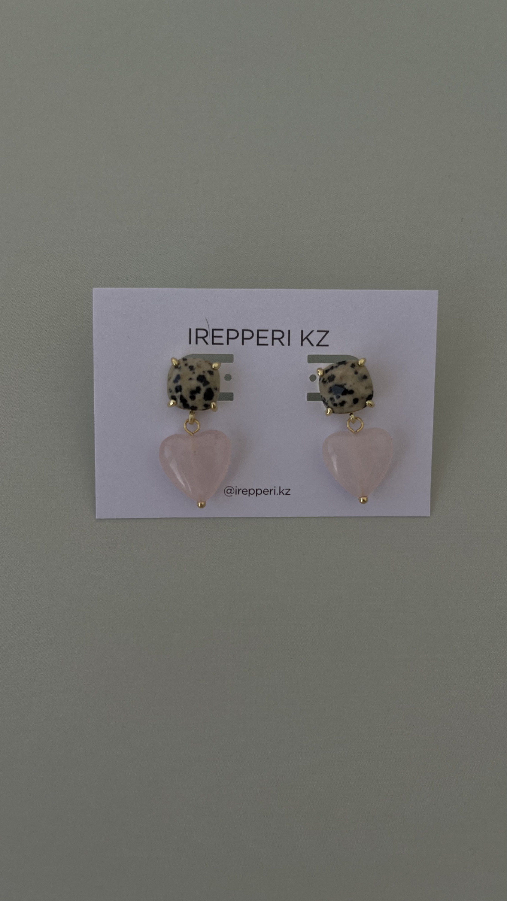 Серьги яшма и розовый кварц