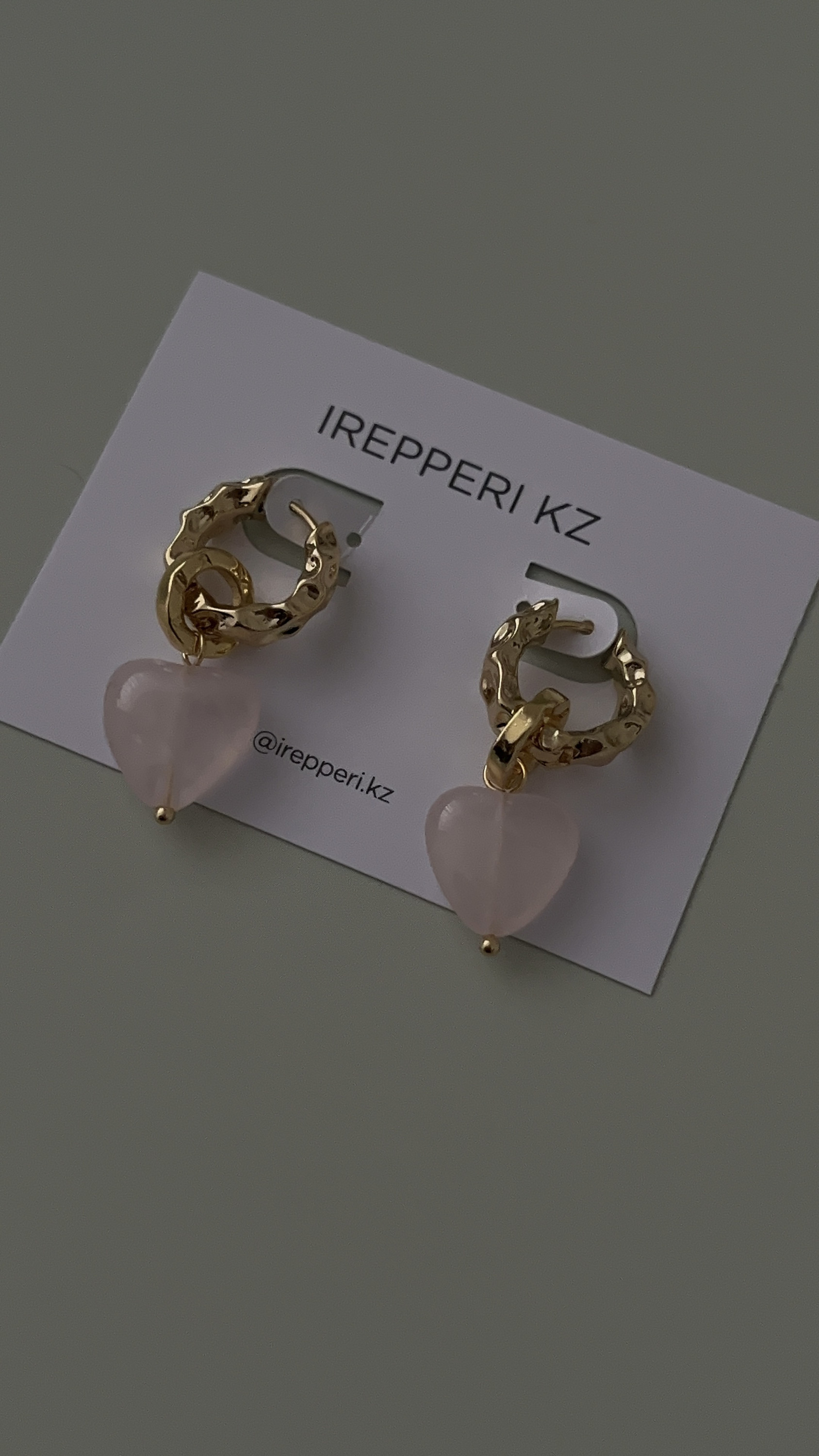 Серьги конго розовый кварц