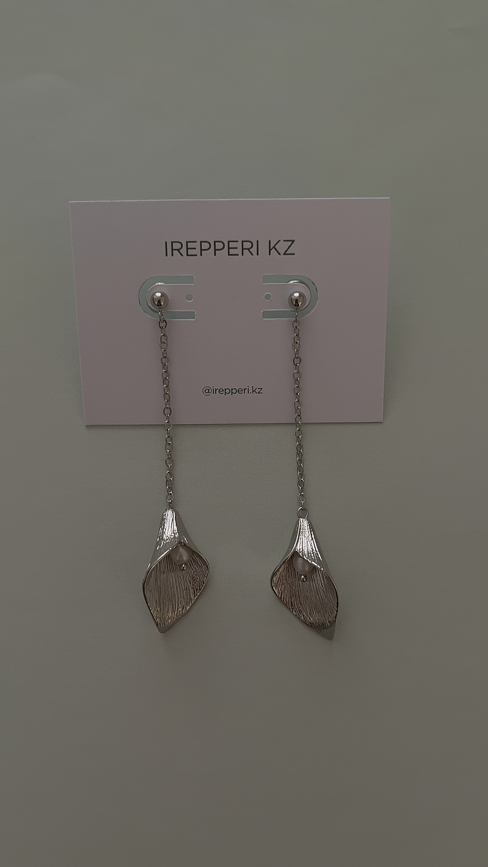 Серьги цветы в серебре