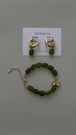 Серьги конго нефрит