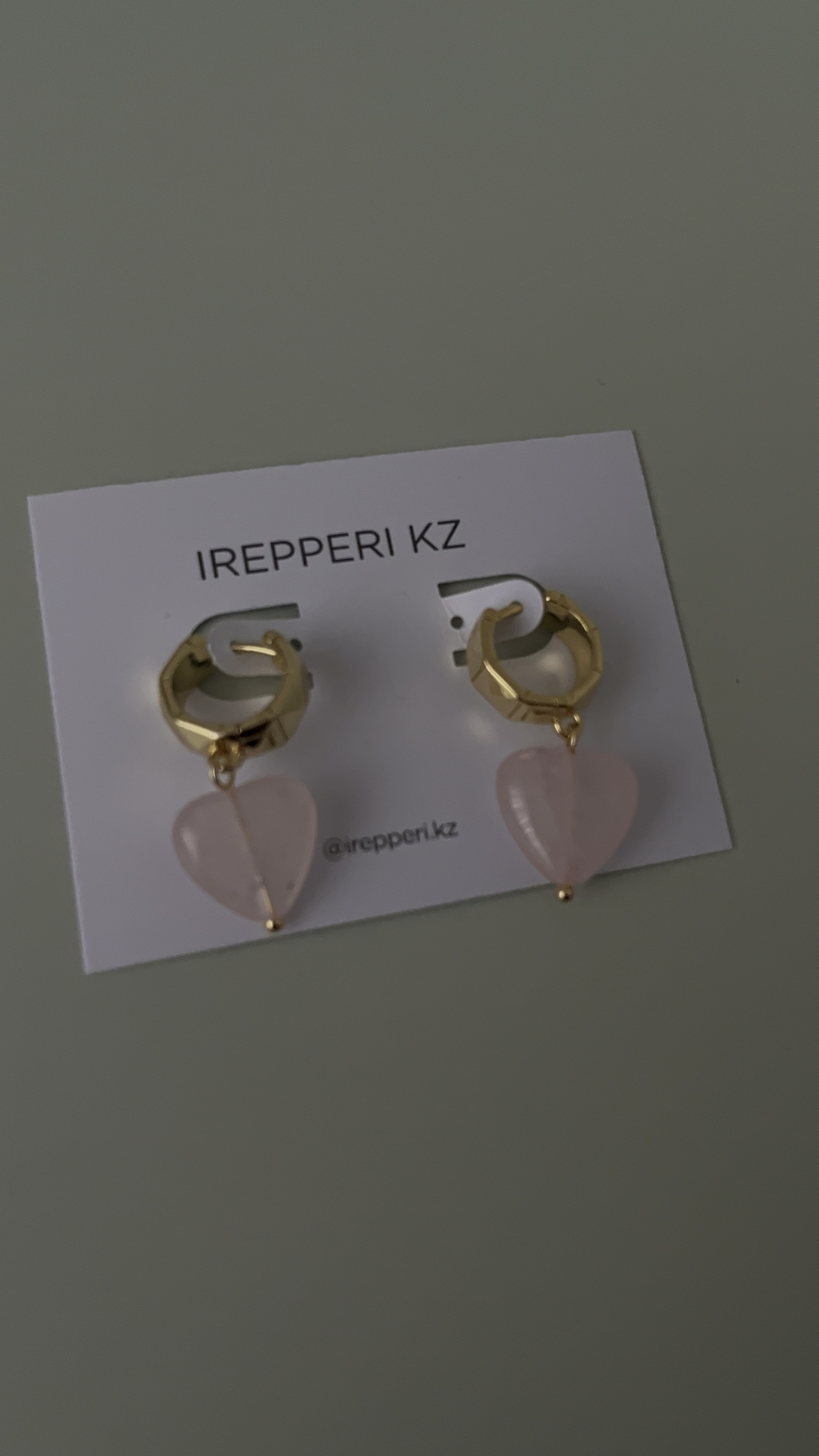 Серьги розовый кварц