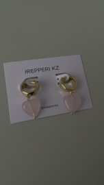 Серьги розовый кварц