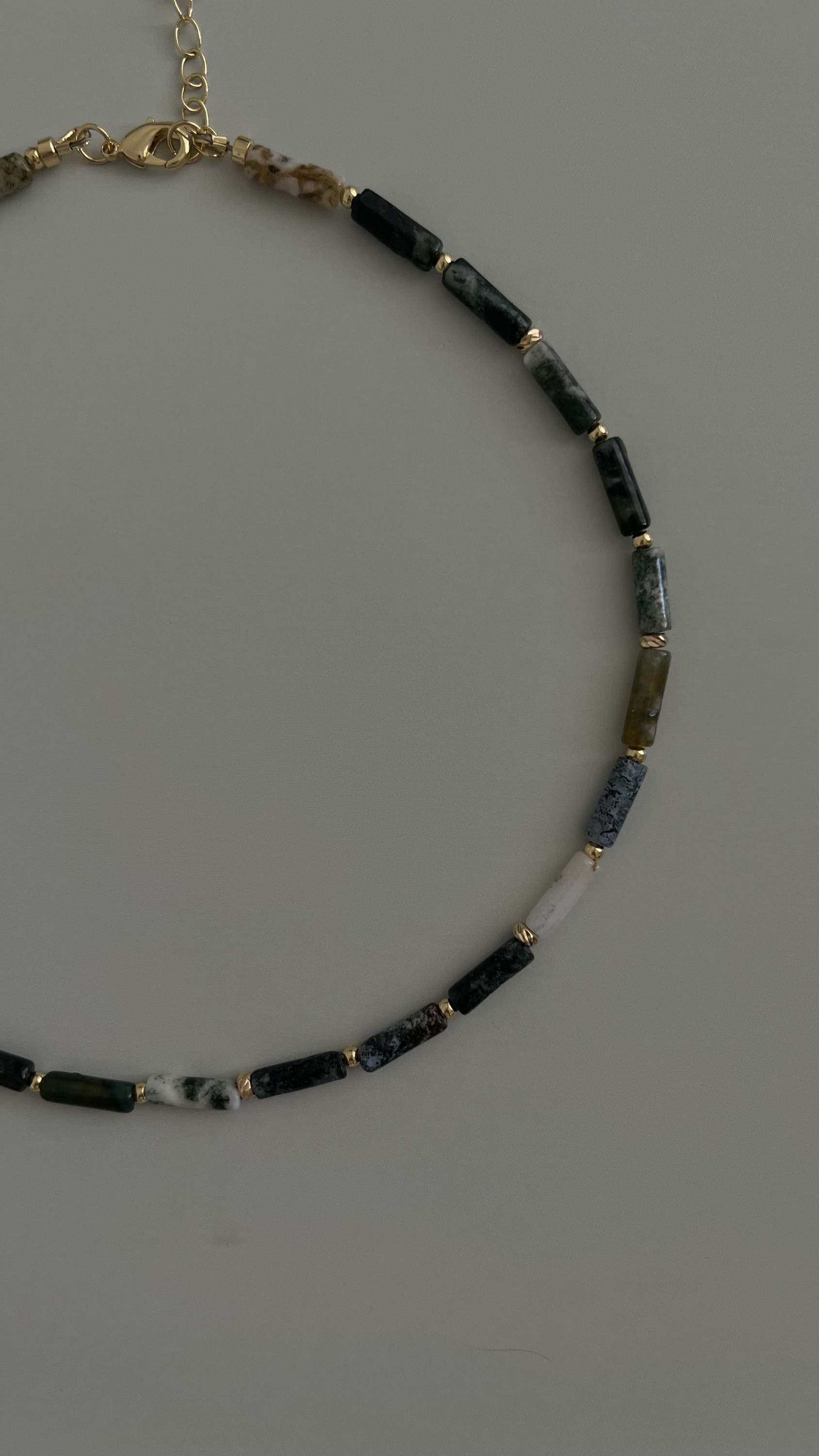 Колье яшма с бусинами