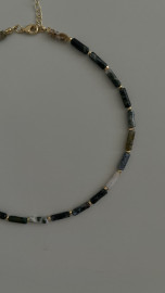 Колье яшма с бусинами