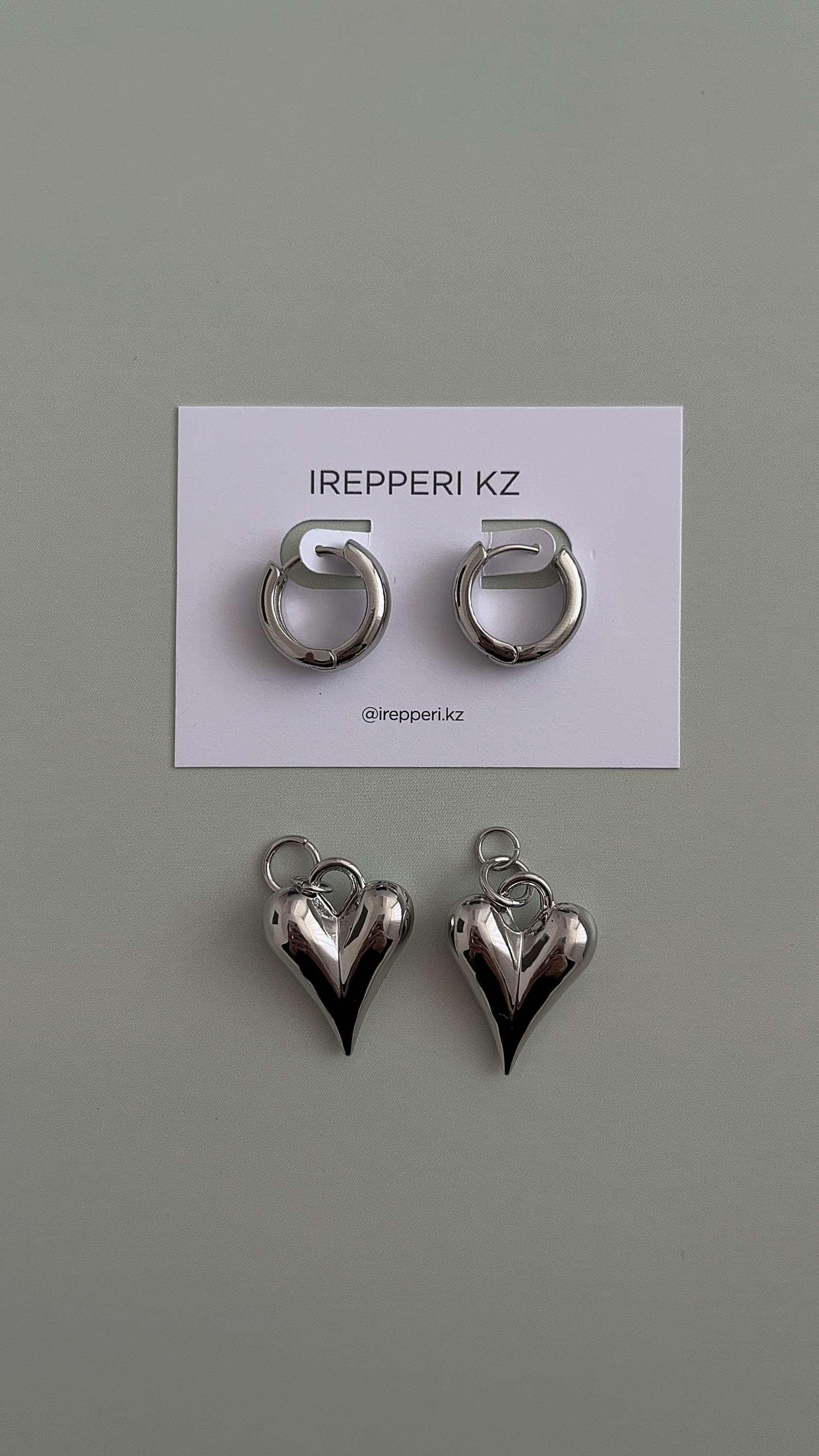 Серьги крупные сердца