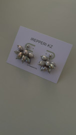 Серьги серый жемчуг