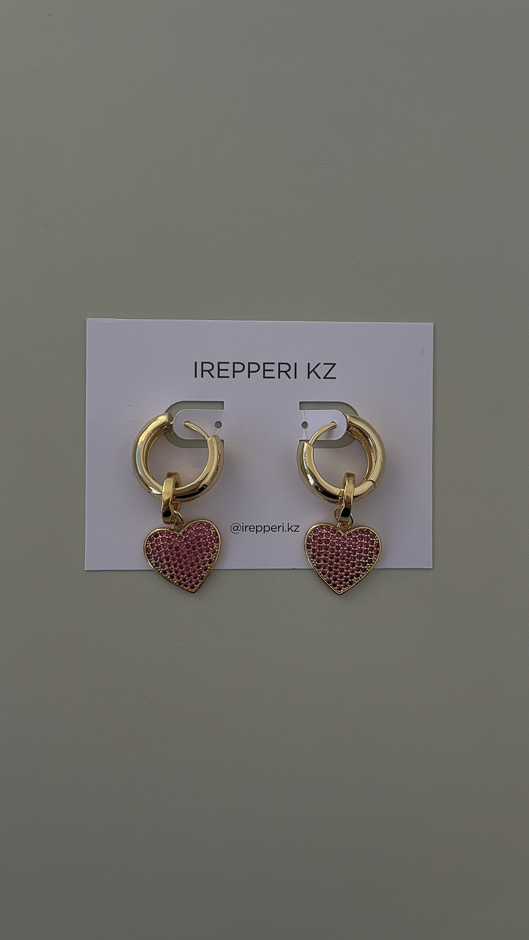 Серьги розовые сердца