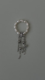 Кольцо жемчуг и гематит