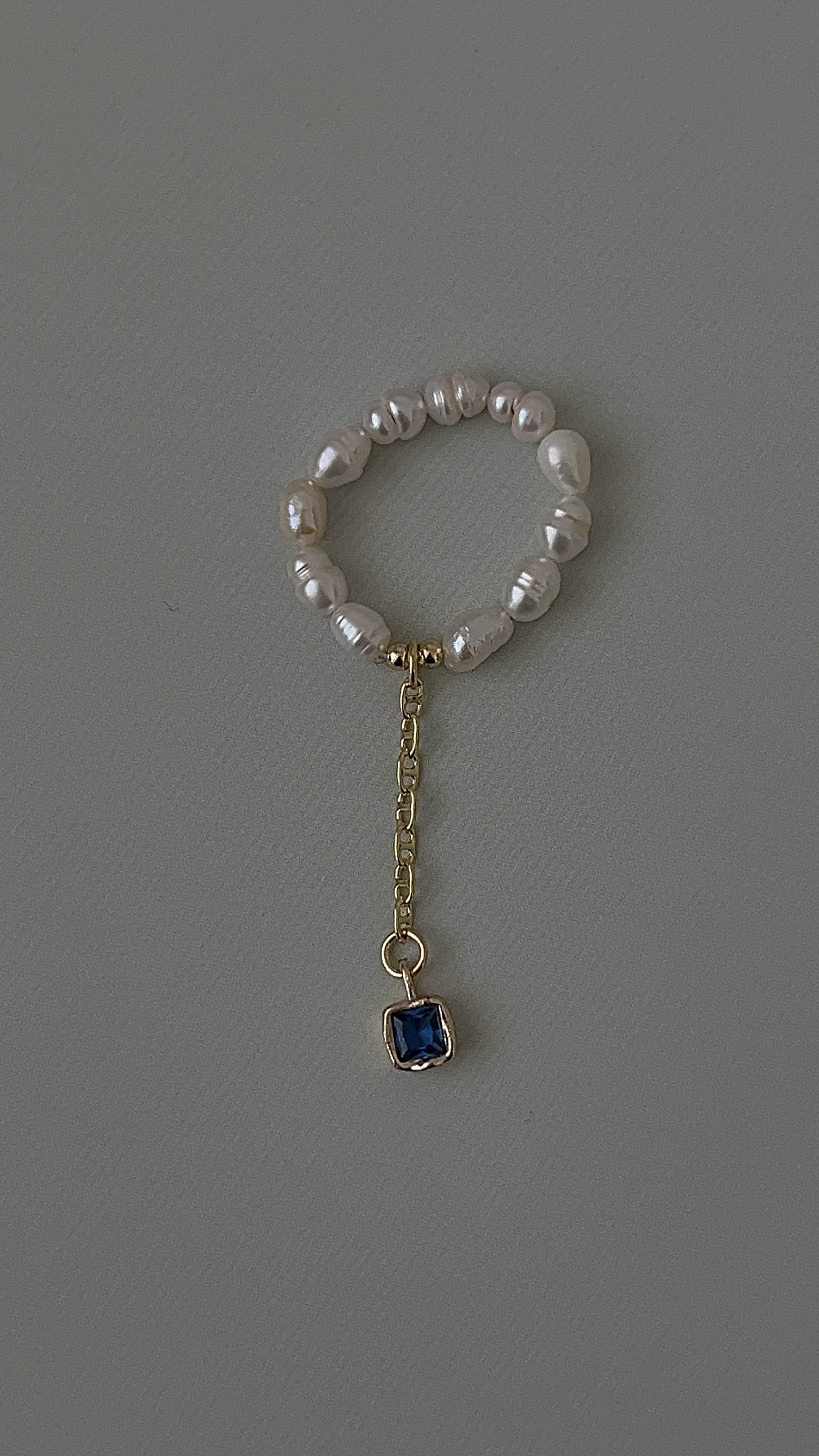 Кольцо жемчуг (синее)