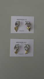 Серьги биколор сердца (верхние)
