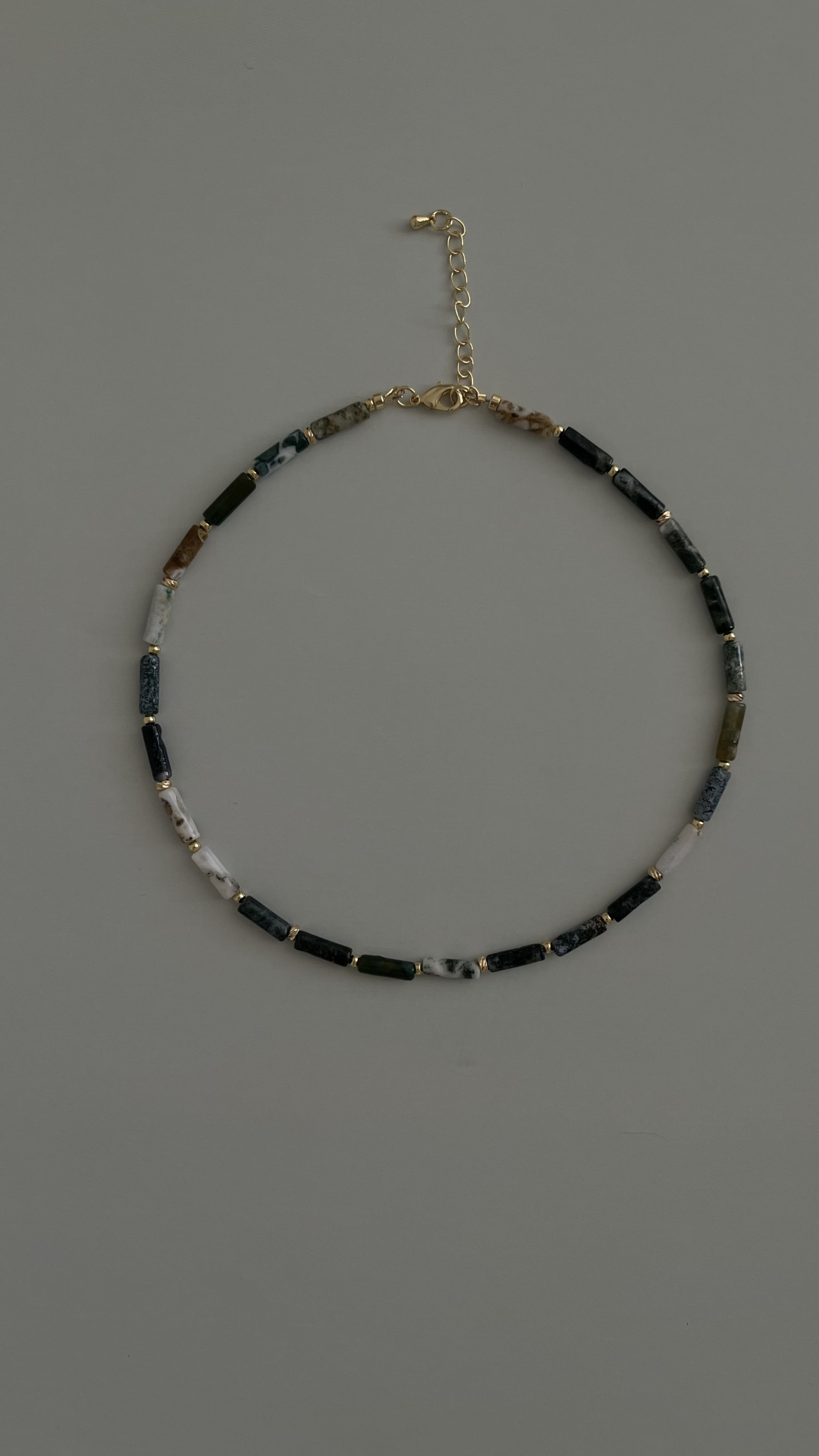 Колье яшма с бусинами