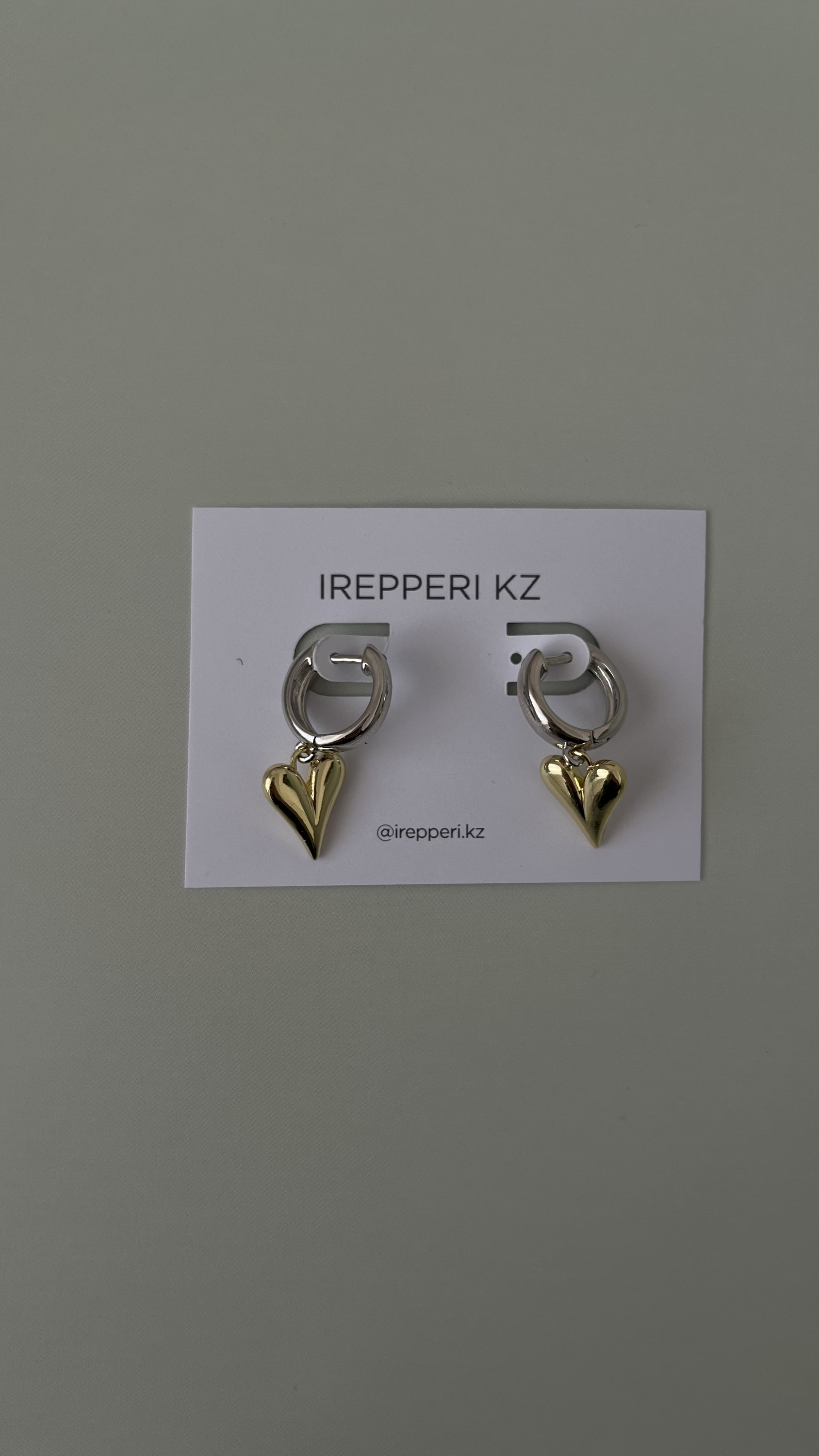 Серьги биколор сердца (верхние)