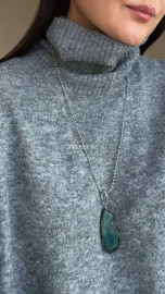 Цепь со съемной подвеской срез агата