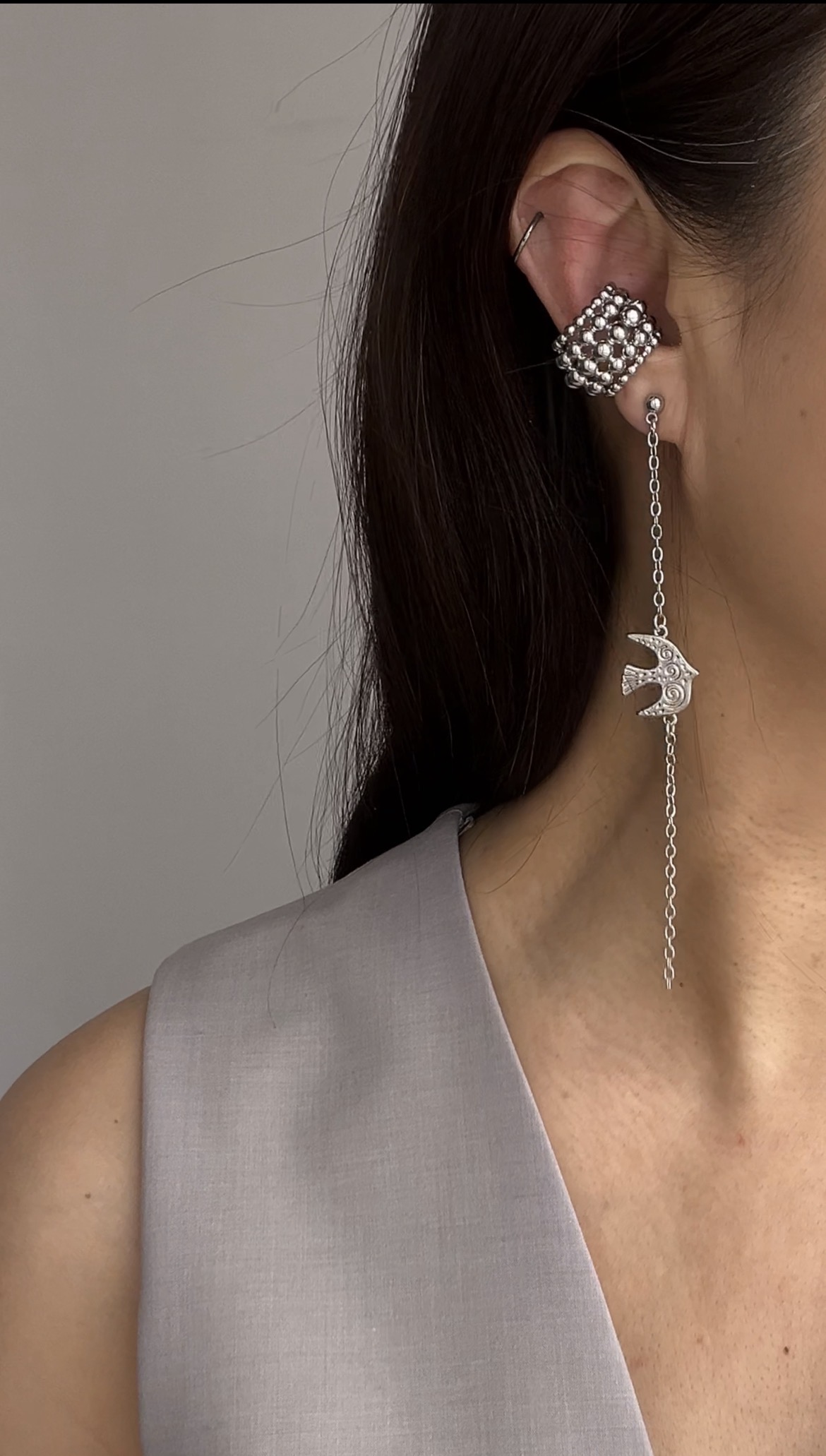 Серьги птица