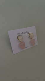 Серьги розовый кварц