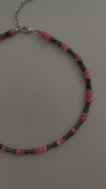 Колье нефрит и агат