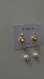 Серьги шар в золоте (трансформеры)