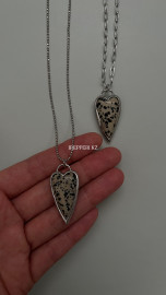 Цепь тонкая с натуральной яшмой