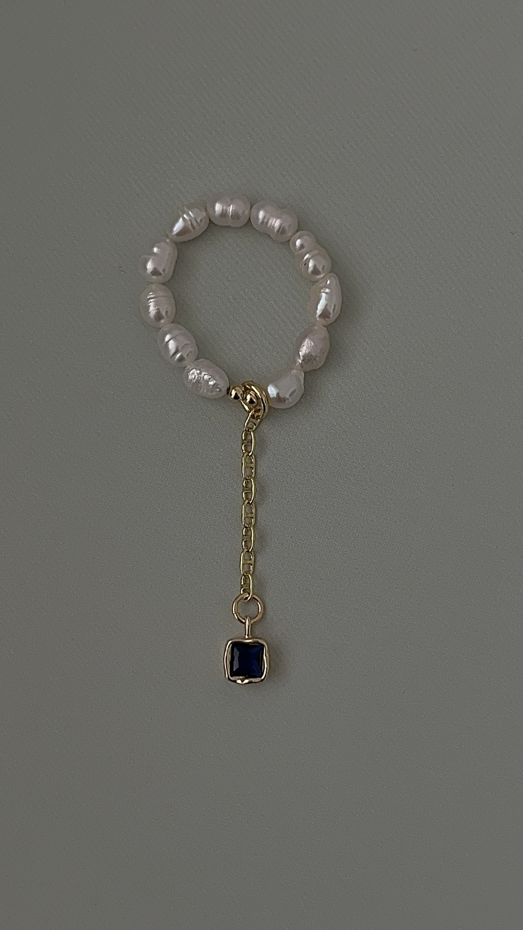 Кольцо жемчуг (темно синее)