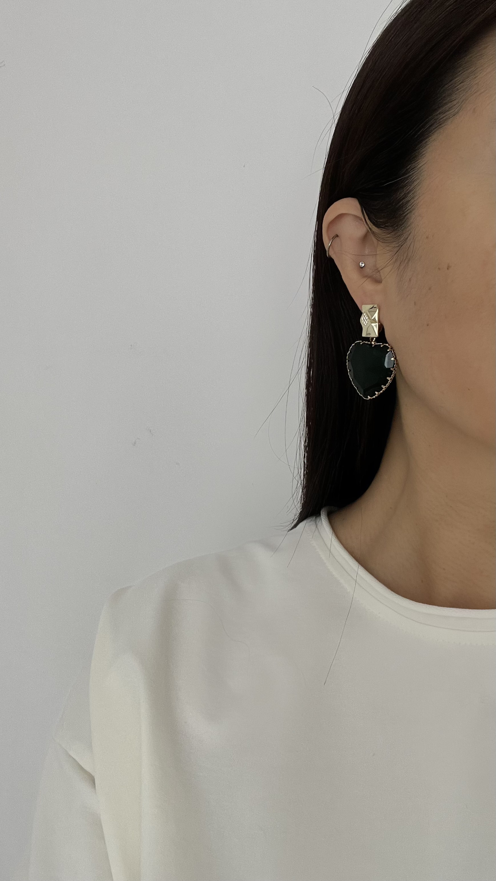 Серьги крупные сердца