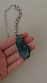 Цепь со съемной подвеской срез агата
