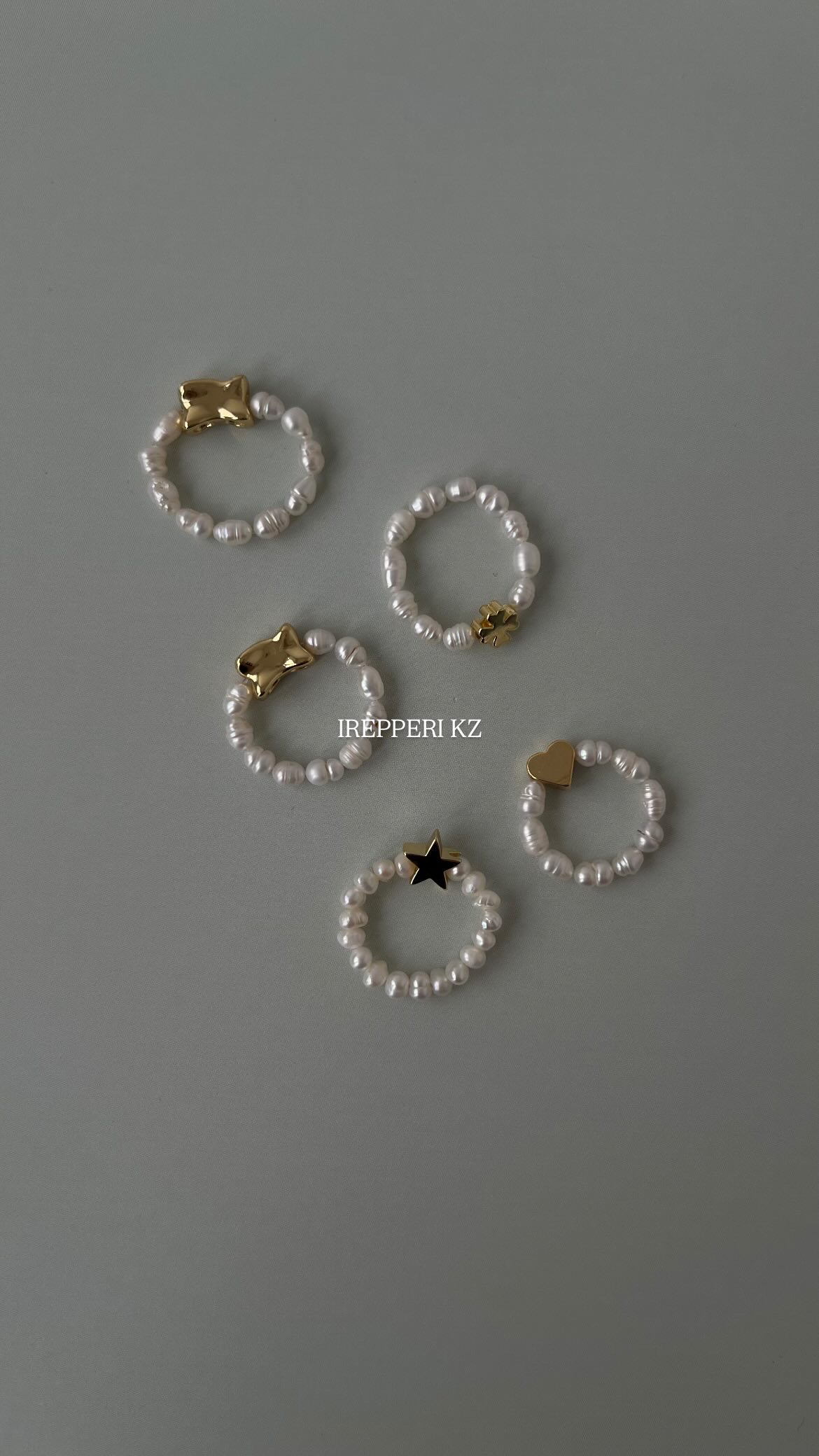 Кольцо жемчуг звезда
