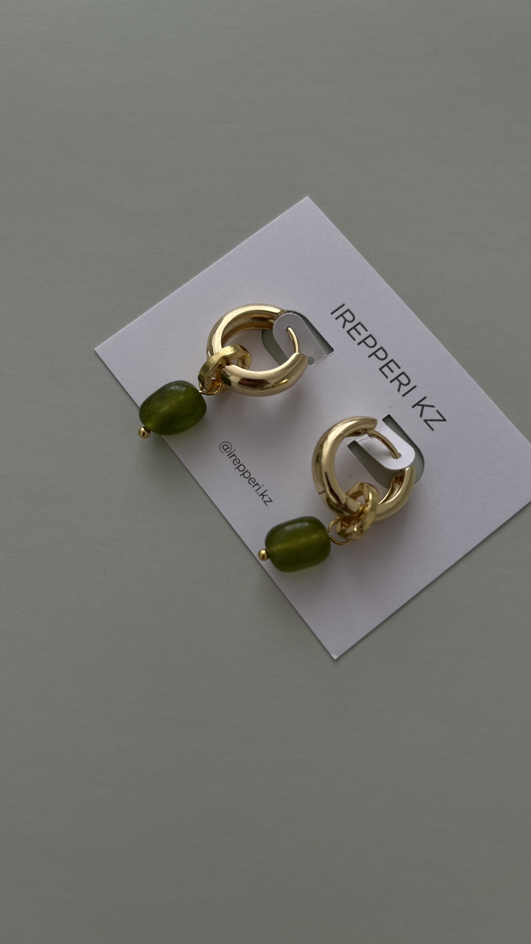 Серьги конго нефрит