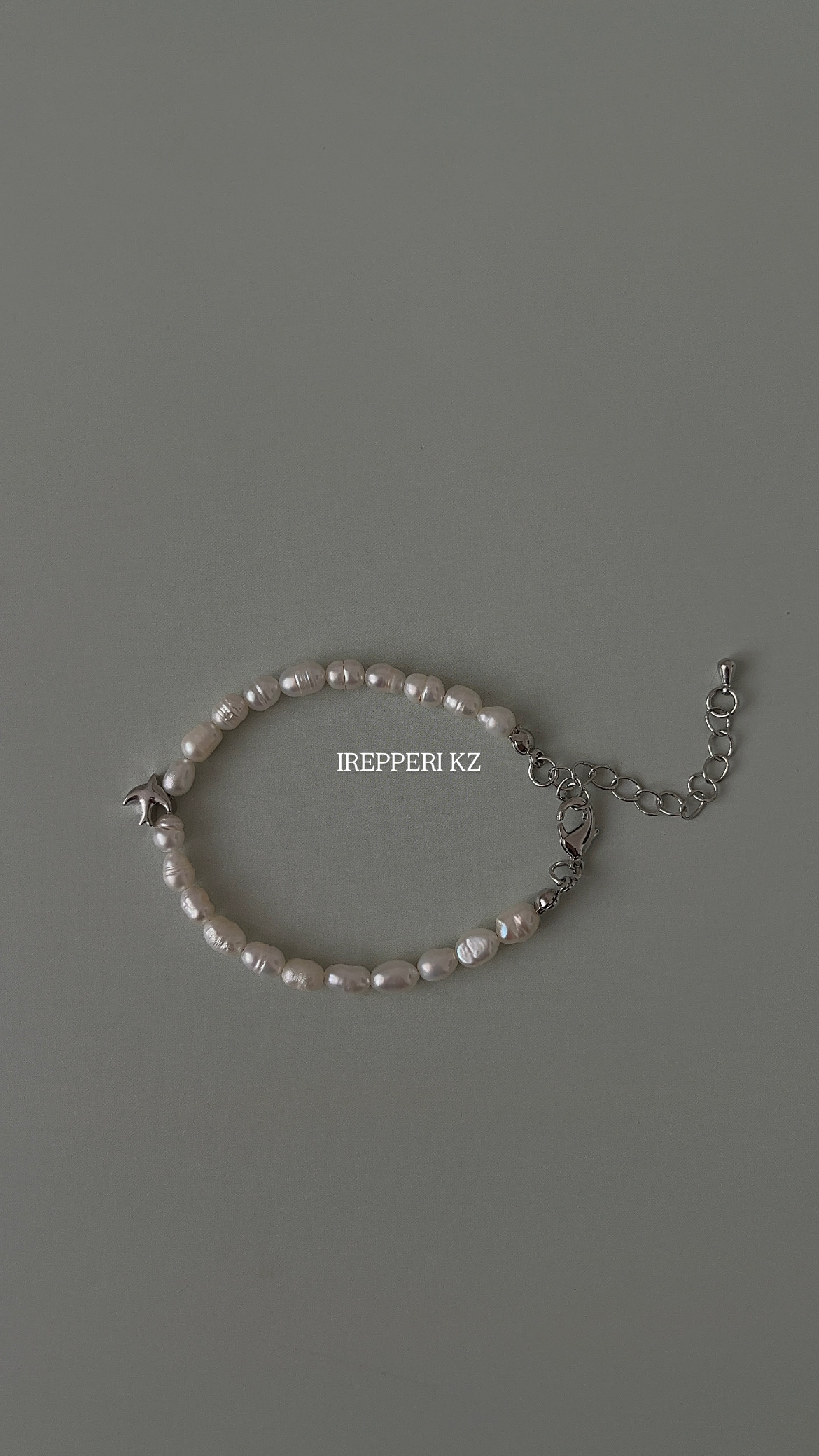 Браслет жемчуг птица в серебре