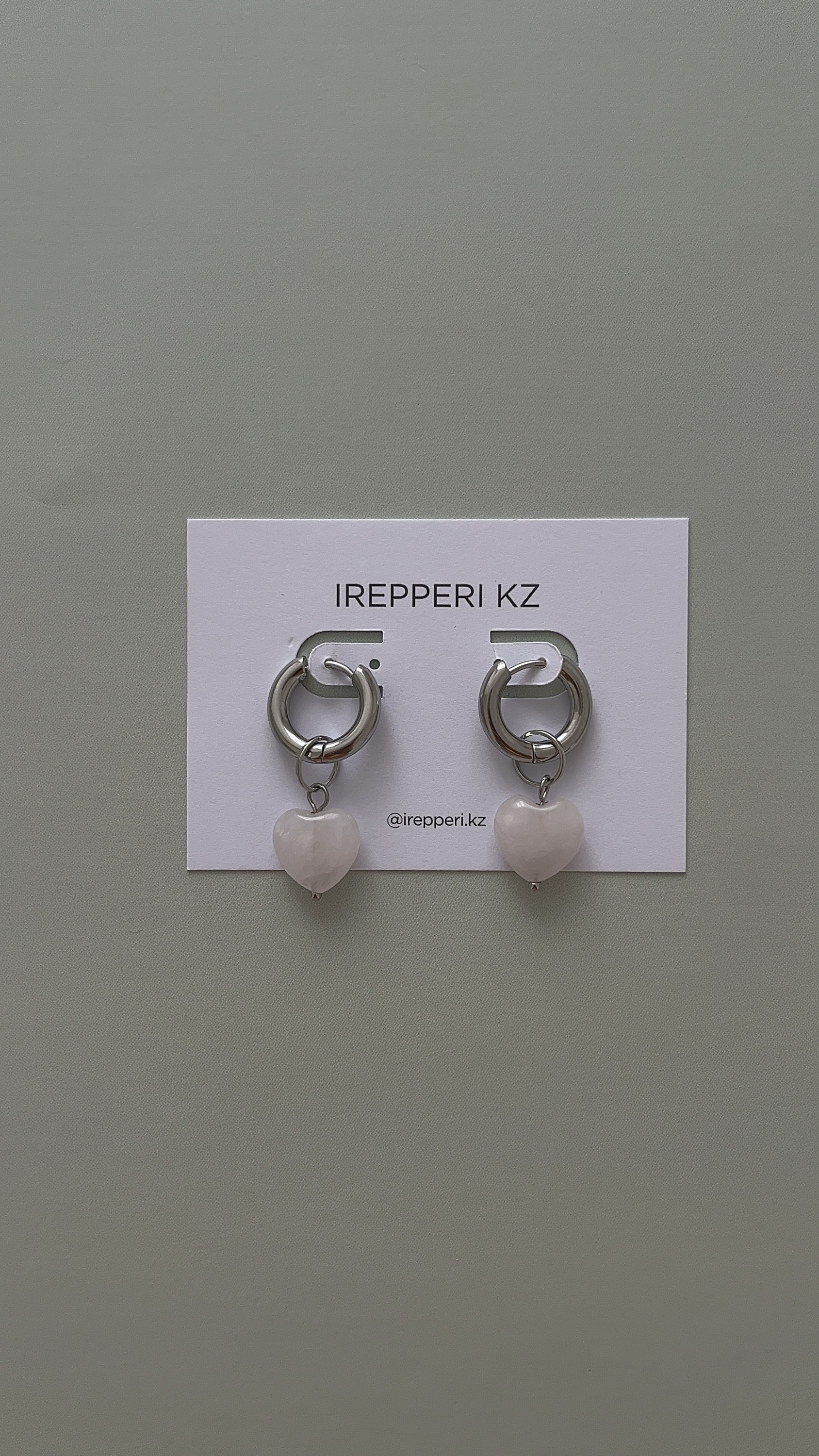 Серьги розовый кварц