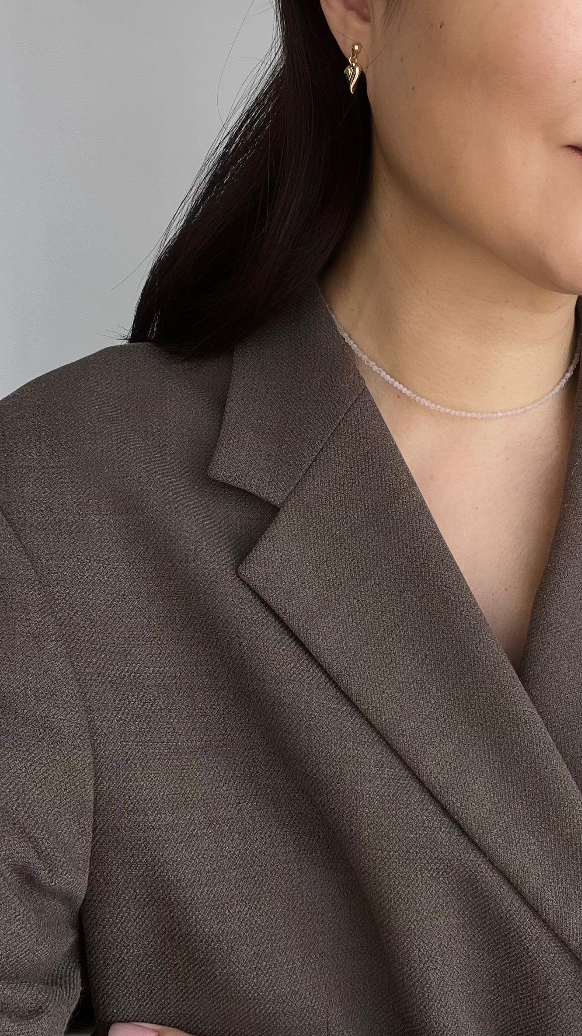 Чокер розовый кварц