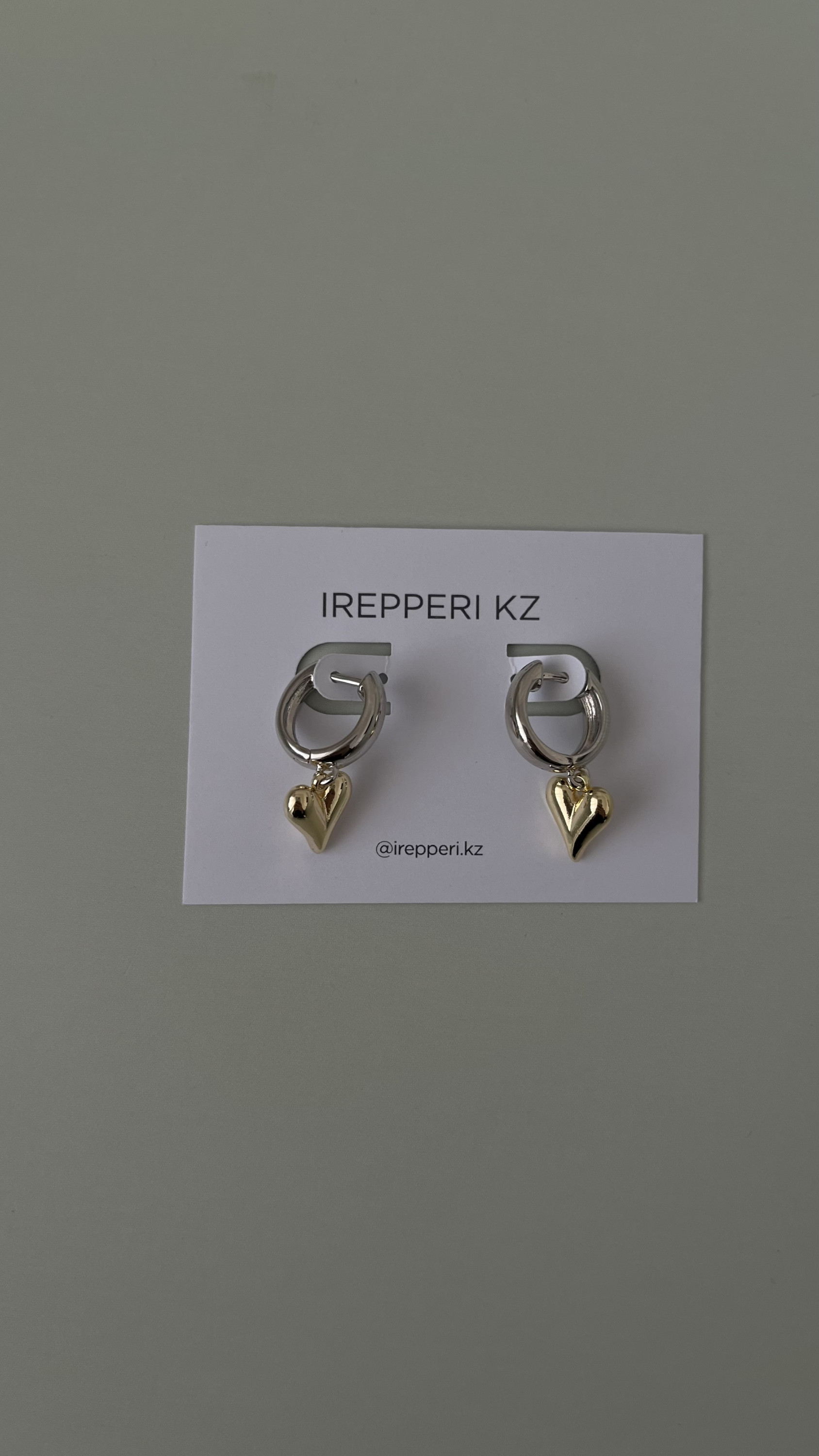 Серьги биколор сердца (поменьше)