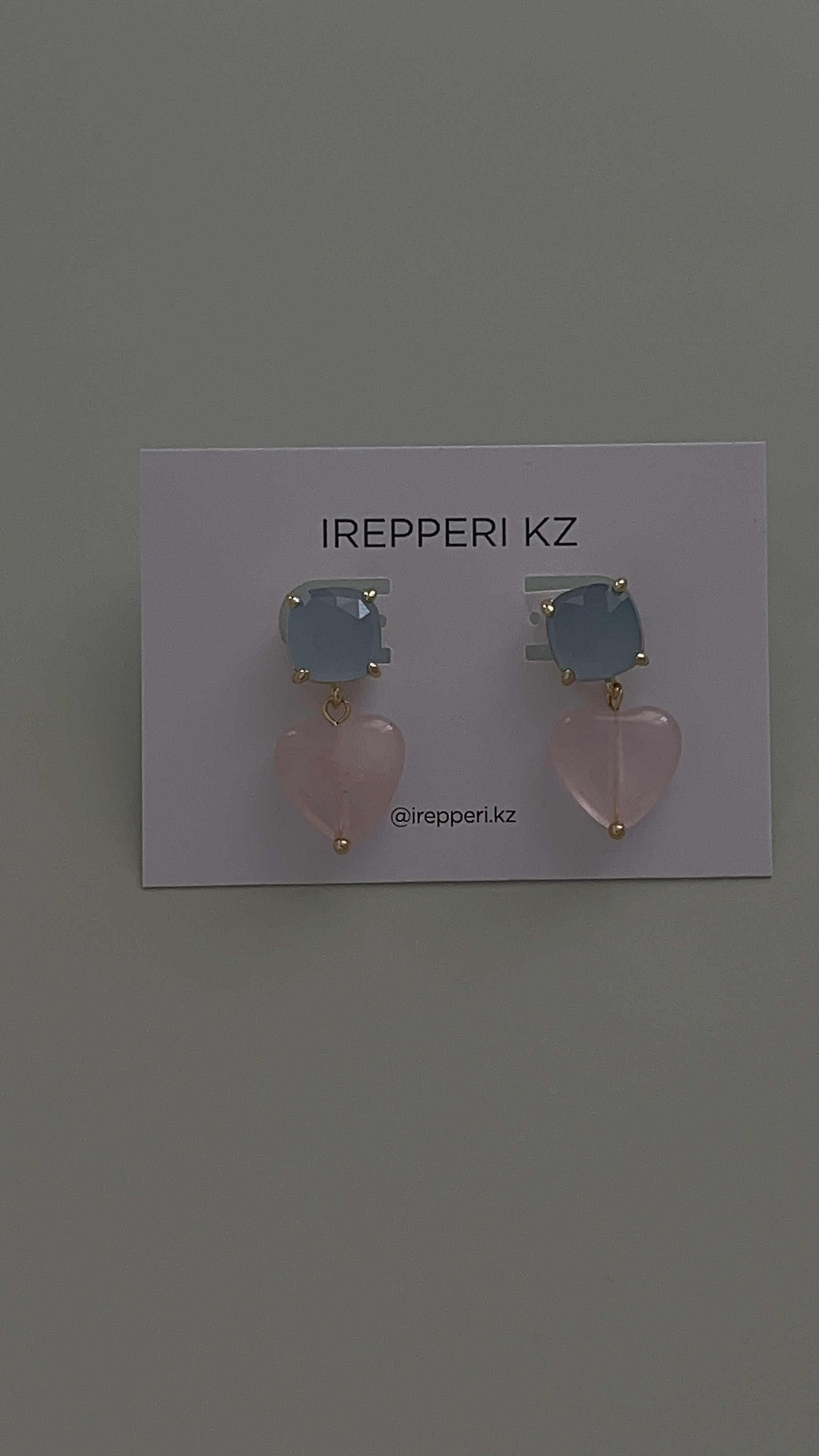 Серьги аквамарин и розовый кварц