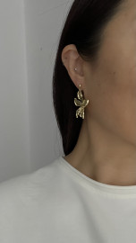 Серьги крупные цветы в золоте