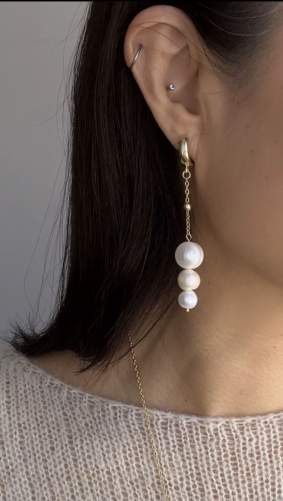 Серьги натуральный жемчуг