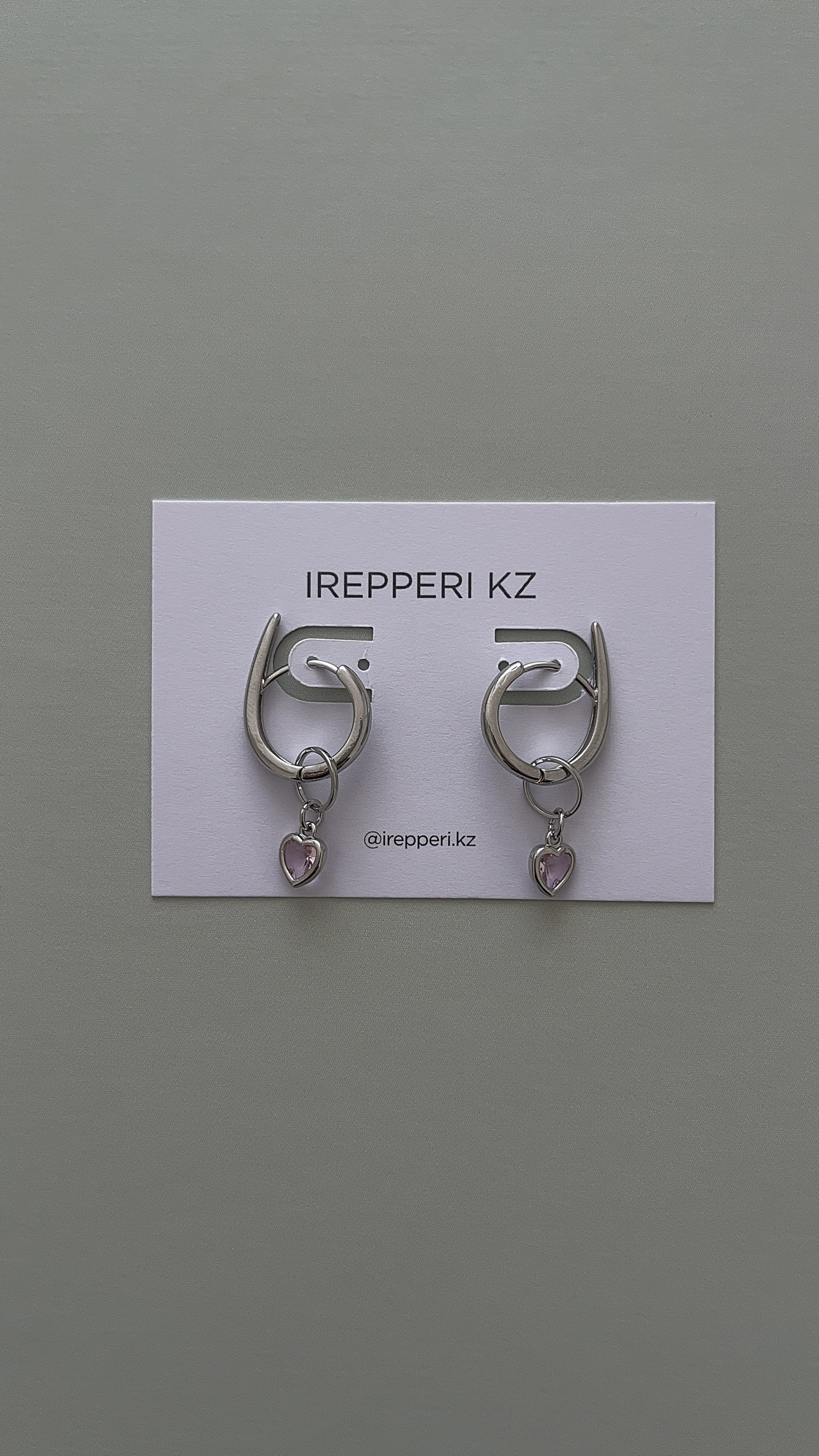 Серьги розовые сердца