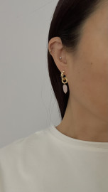 Серьги конго розовый кварц