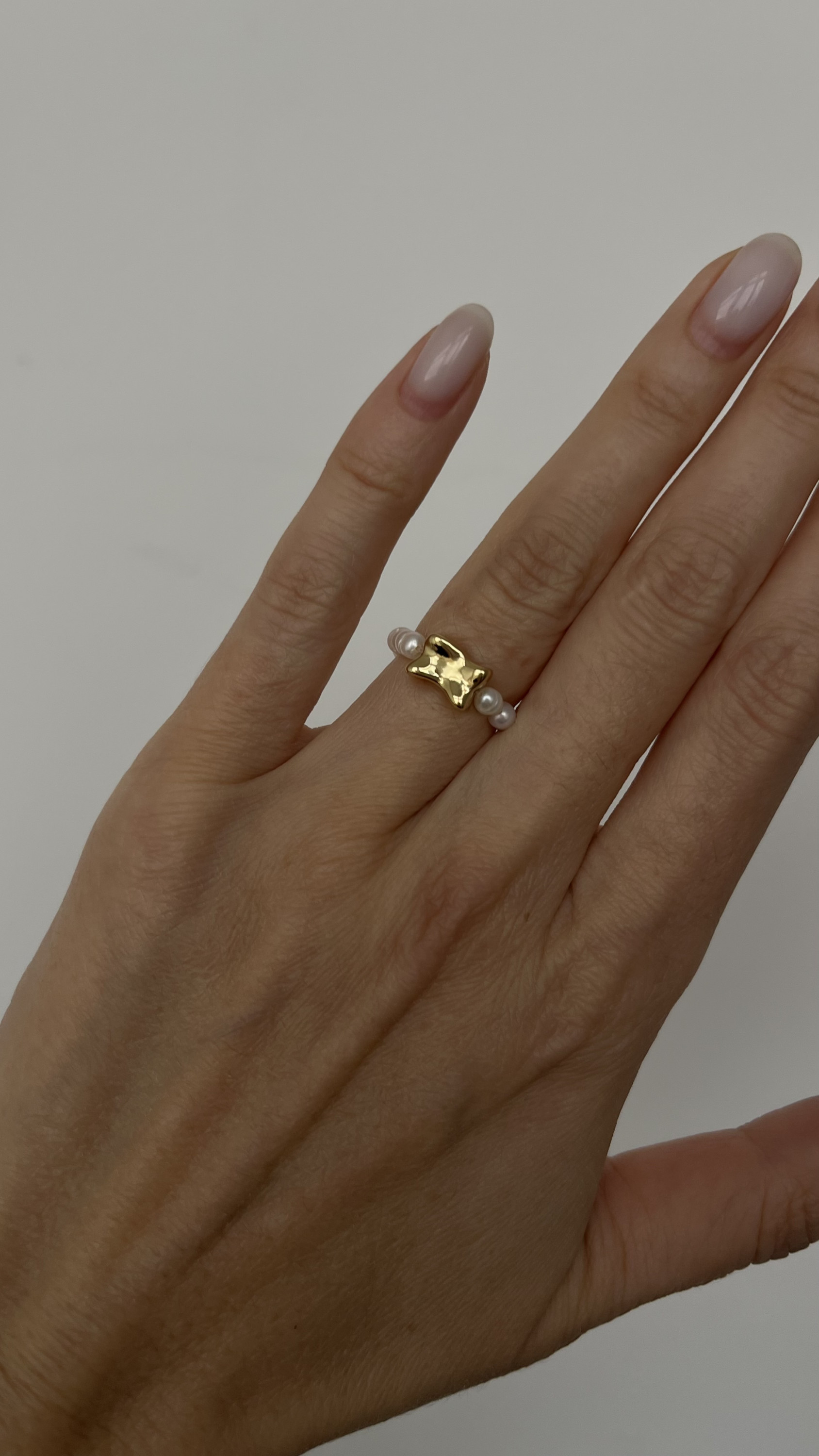 Кольцо жемчуг этно асык