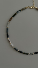 Колье яшма с бусинами