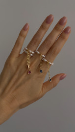 Кольцо жемчуг (синее)